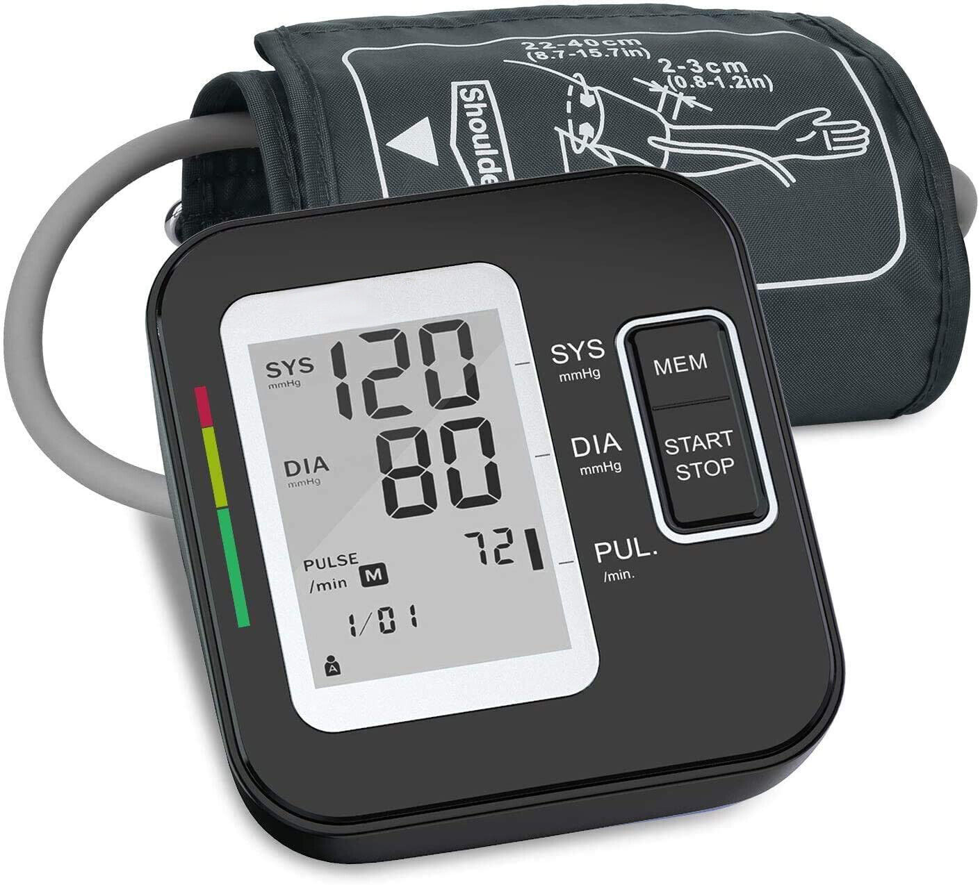 Monitor de presión arterial del brazo de operación de un solo toque